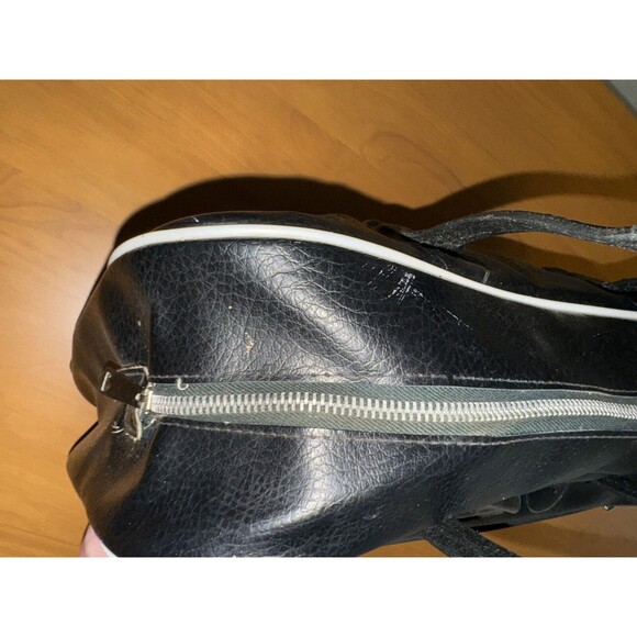 Vintage 14" x 11" European Health Spa Black Leather Gym/Tote Bag VTG 70s - Picture 7 of 10